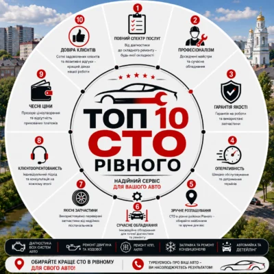 ТОП 10 СТО Рівного: рейтинг, відгуки та як обрати